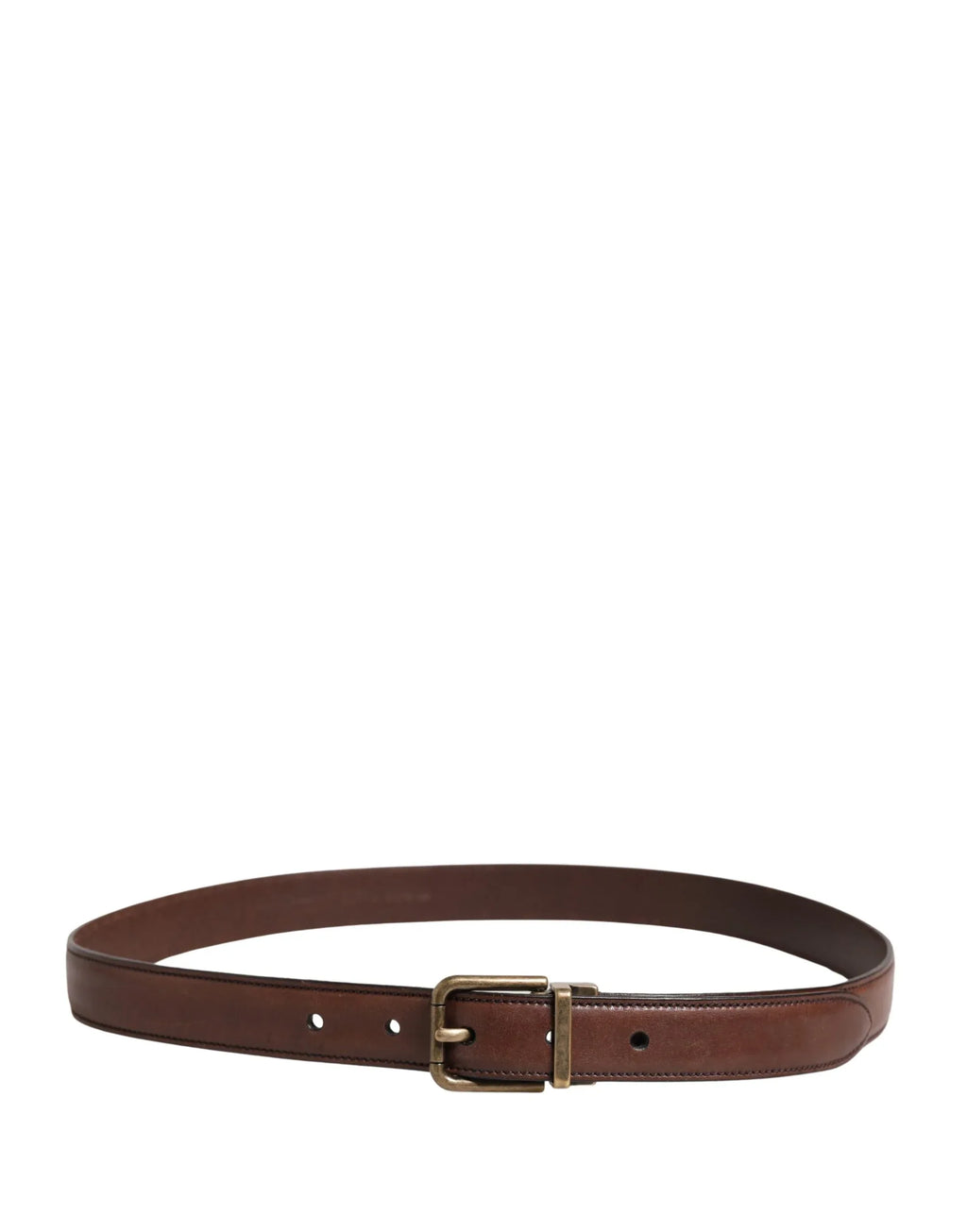Dolce & Gabbana Men Brown Classic Leather Metal Buckle Belt - Zeiniez
