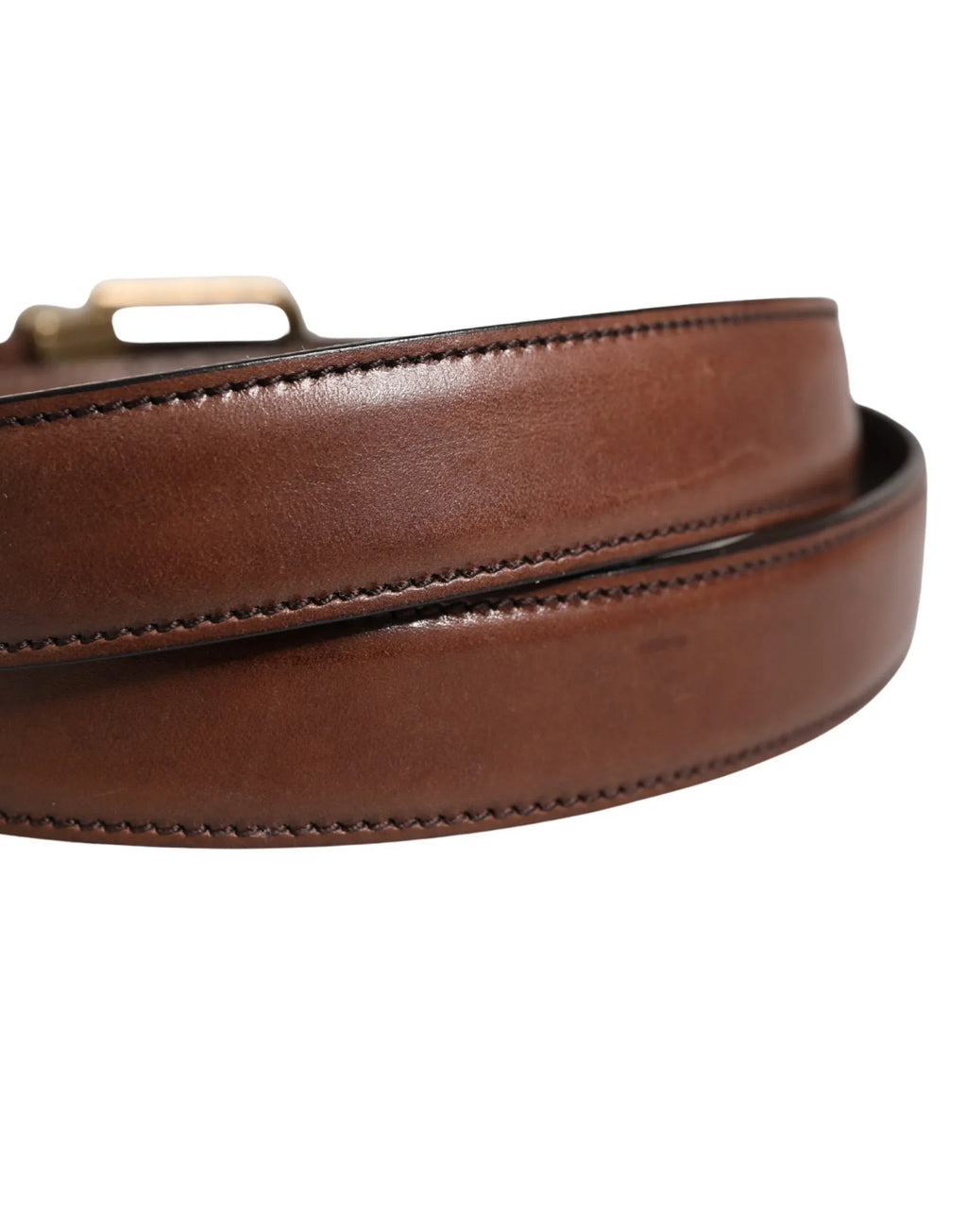 Dolce & Gabbana Men Brown Classic Leather Metal Buckle Belt - Zeiniez
