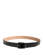 Dolce & Gabbana Men Black Classic Leather Metal Buckle Belt