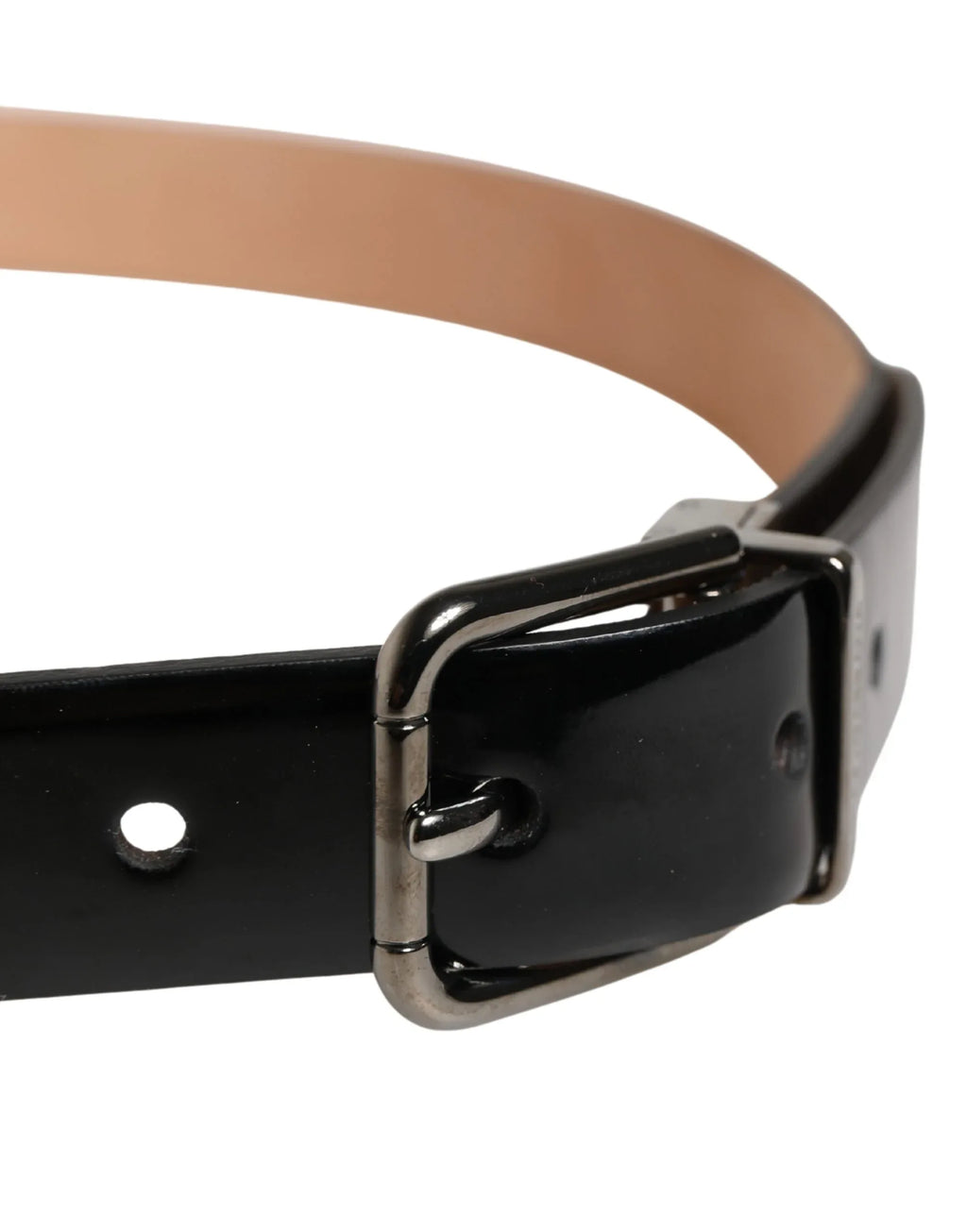 Dolce & Gabbana Men Black Classic Leather Metal Buckle Belt - Zeiniez