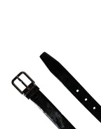 Dolce & Gabbana Men Black Classic Leather Metal Buckle Belt - Zeiniez
