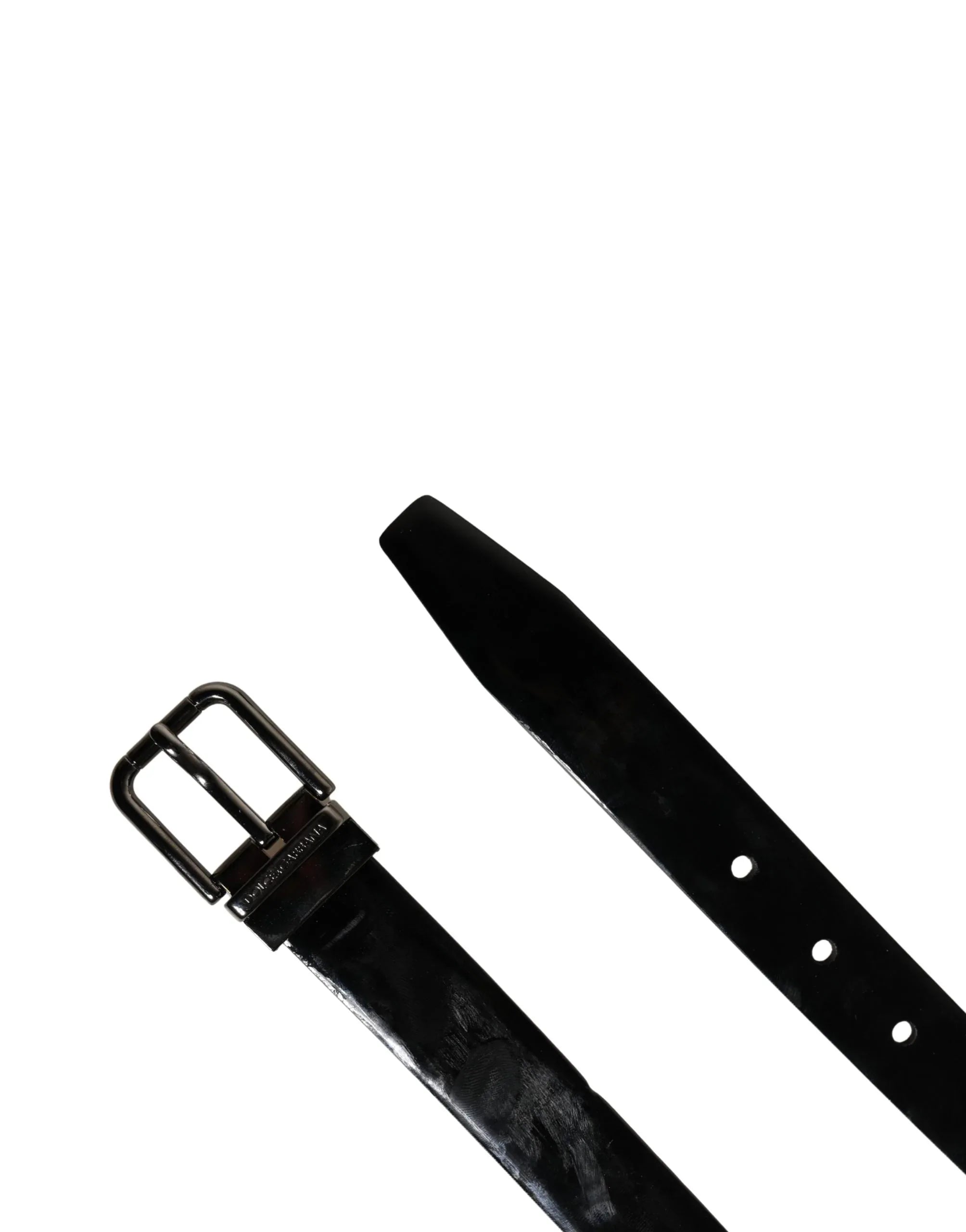 Dolce & Gabbana Men Black Classic Leather Metal Buckle Belt - Zeiniez
