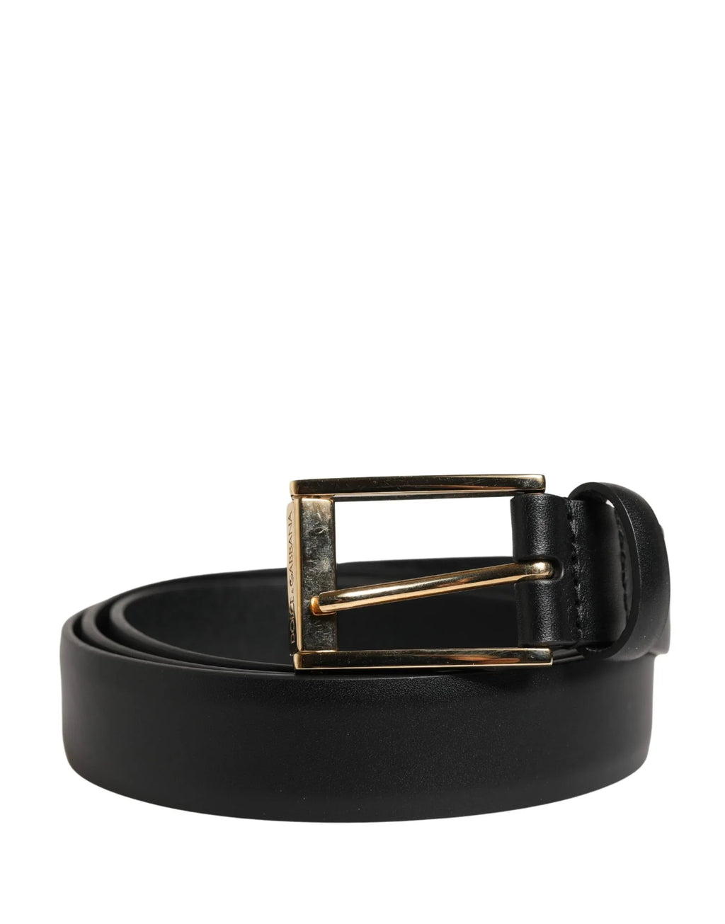 Dolce & Gabbana Men Black Classic Leather Metal Buckle Belt - Zeiniez