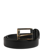 Dolce & Gabbana Men Black Classic Leather Metal Buckle Belt - Zeiniez