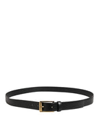Dolce & Gabbana Men Black Classic Leather Metal Buckle Belt - Zeiniez