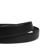 Dolce & Gabbana Men Black Classic Leather Metal Buckle Belt - Zeiniez