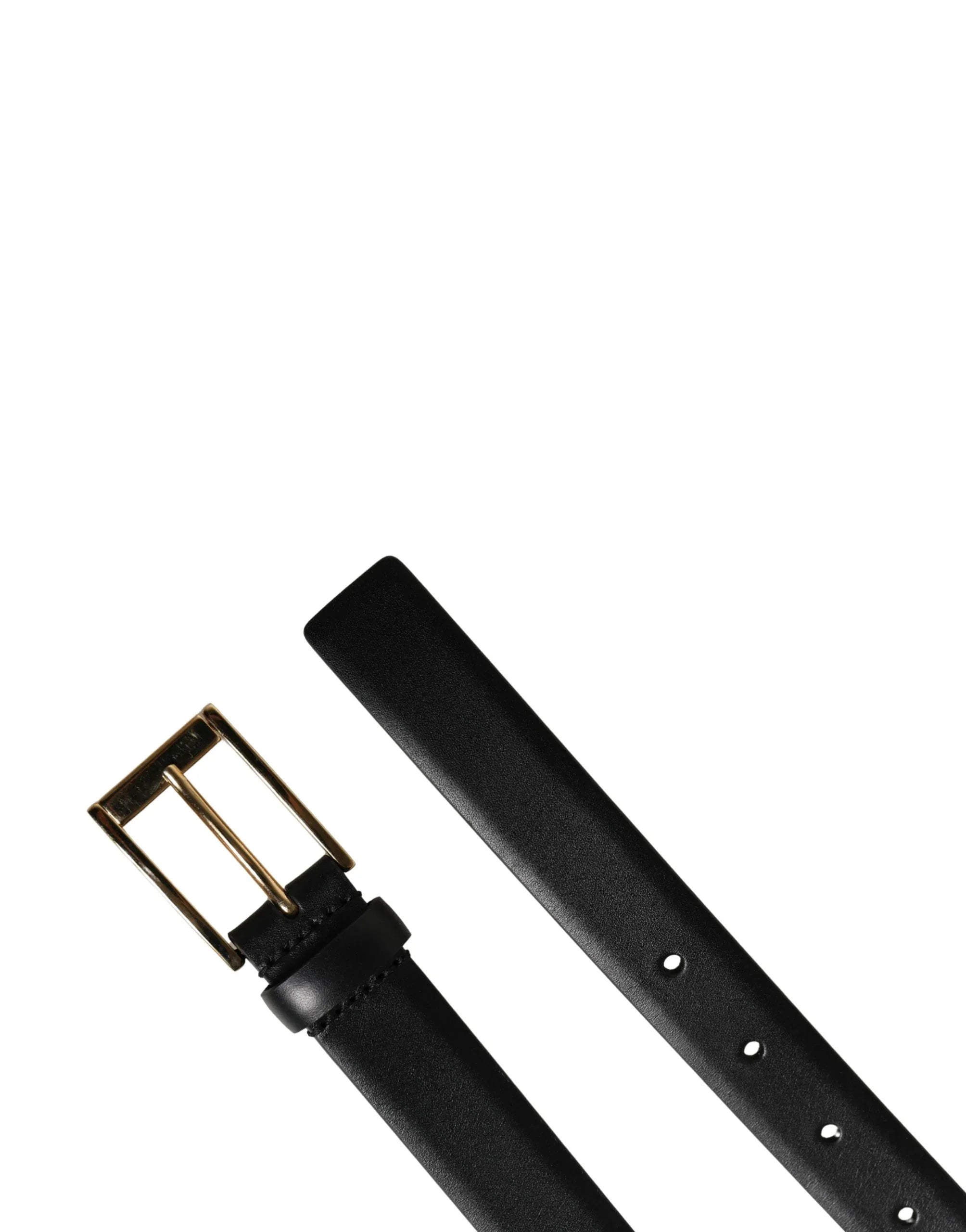 Dolce & Gabbana Men Black Classic Leather Metal Buckle Belt - Zeiniez