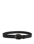 Dolce & Gabbana Men Black Classic Leather Metal Buckle Belt - Zeiniez