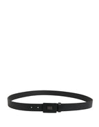 Dolce & Gabbana Men Black Calfskin Leather Square Buckle Belt - Zeiniez