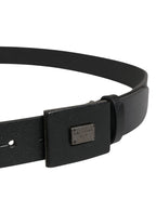 Dolce & Gabbana Men Black Calfskin Leather Square Buckle Belt - Zeiniez