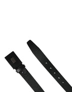 Dolce & Gabbana Men Black Calfskin Leather Square Buckle Belt - Zeiniez