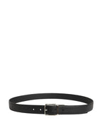 Dolce & Gabbana Men Black Classic Leather Metal Buckle Belt - Zeiniez