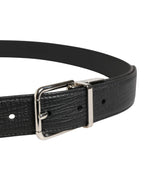 Dolce & Gabbana Men Black Classic Leather Metal Buckle Belt - Zeiniez