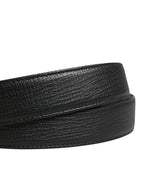 Dolce & Gabbana Men Black Classic Leather Metal Buckle Belt