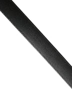 Dolce & Gabbana Men Black Calf Leather Logo Metal Buckle Belt - Zeiniez