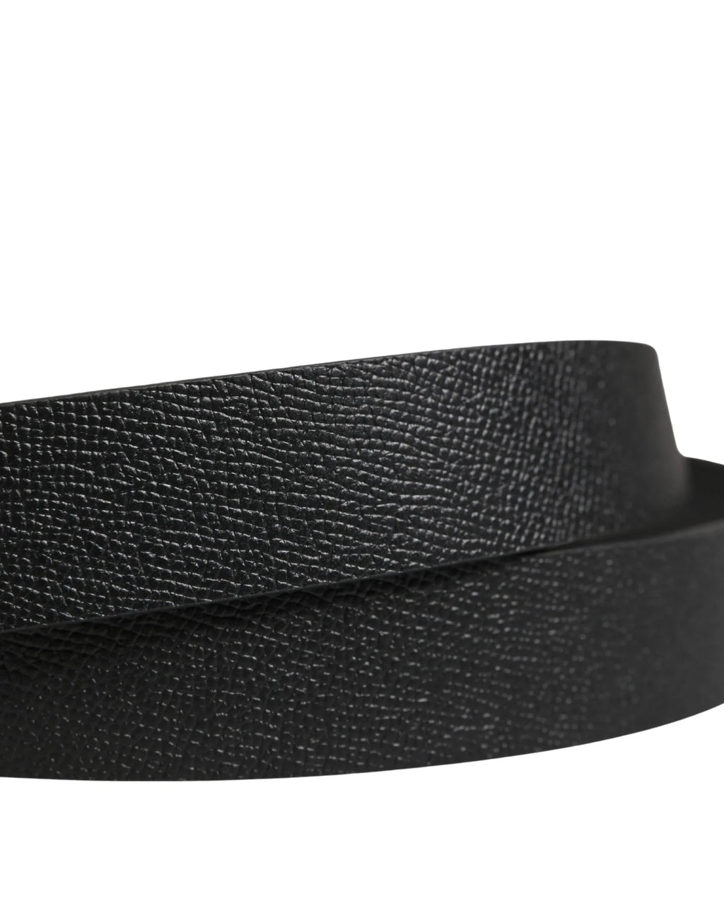 Dolce & Gabbana Men Black Calf Leather Metal Buckle Belt - Zeiniez