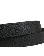 Dolce & Gabbana Men Black Calf Leather Metal Buckle Belt - Zeiniez