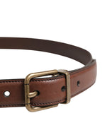 Dolce & Gabbana Men Brown Classic Leather Metal Buckle Belt - Zeiniez