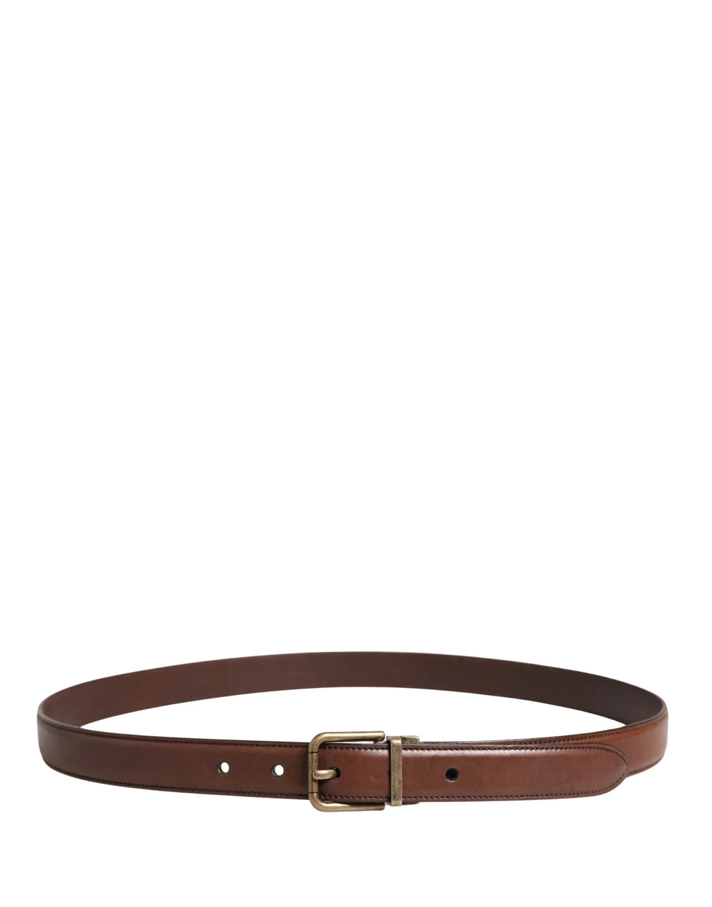Dolce & Gabbana Men Brown Classic Leather Metal Buckle Belt - Zeiniez