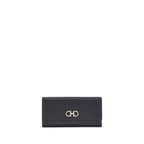 Ferragamo Black Calf Leather Bos Taurus Wallet