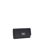 Ferragamo Black Calf Leather Bos Taurus Wallet