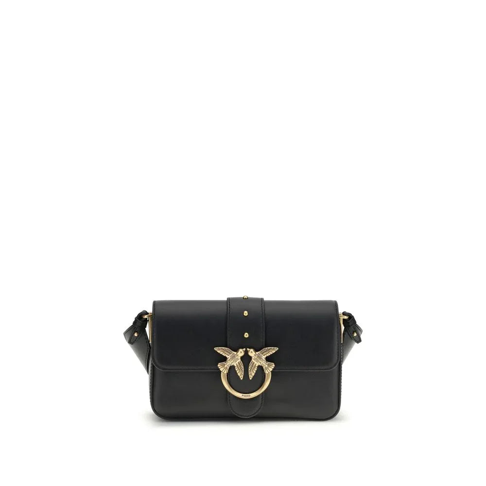 PINKO Black Calf Leather Bos Taurus Shoulder Bag - Zeiniez