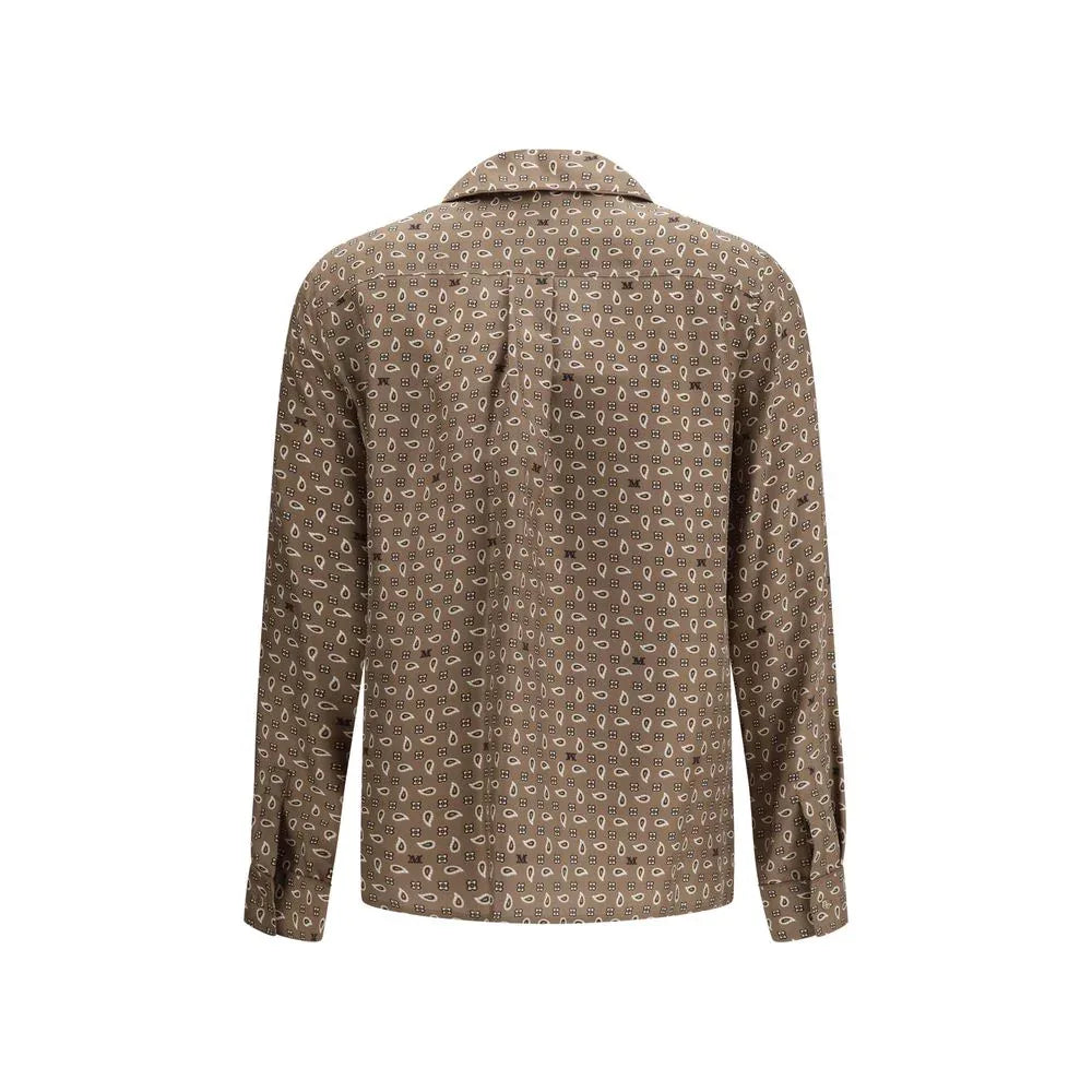 Max Mara Brown Silk Pattern Shirt - Zeiniez