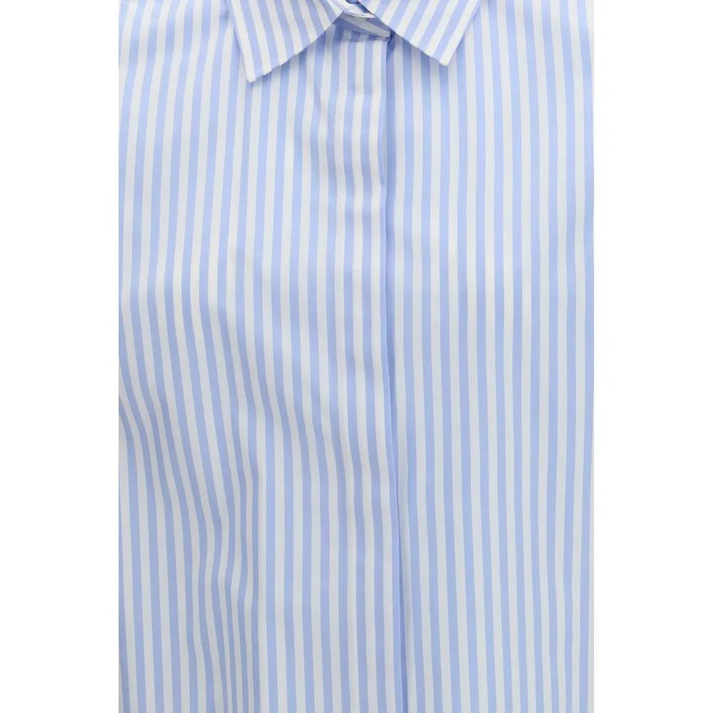 Max Mara Blue Cotton Pattern Shirt - Zeiniez