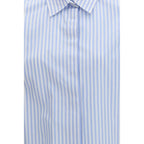 Max Mara Blue Cotton Pattern Shirt - Zeiniez