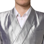 Dolce & Gabbana Silver SICILIA Silk Double Breasted Blazer