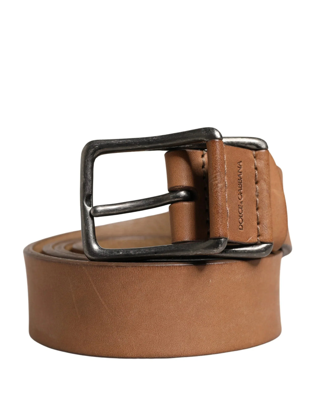 Dolce & Gabbana Men Brown Leather Classic Metal Buckle Belt - Zeiniez
