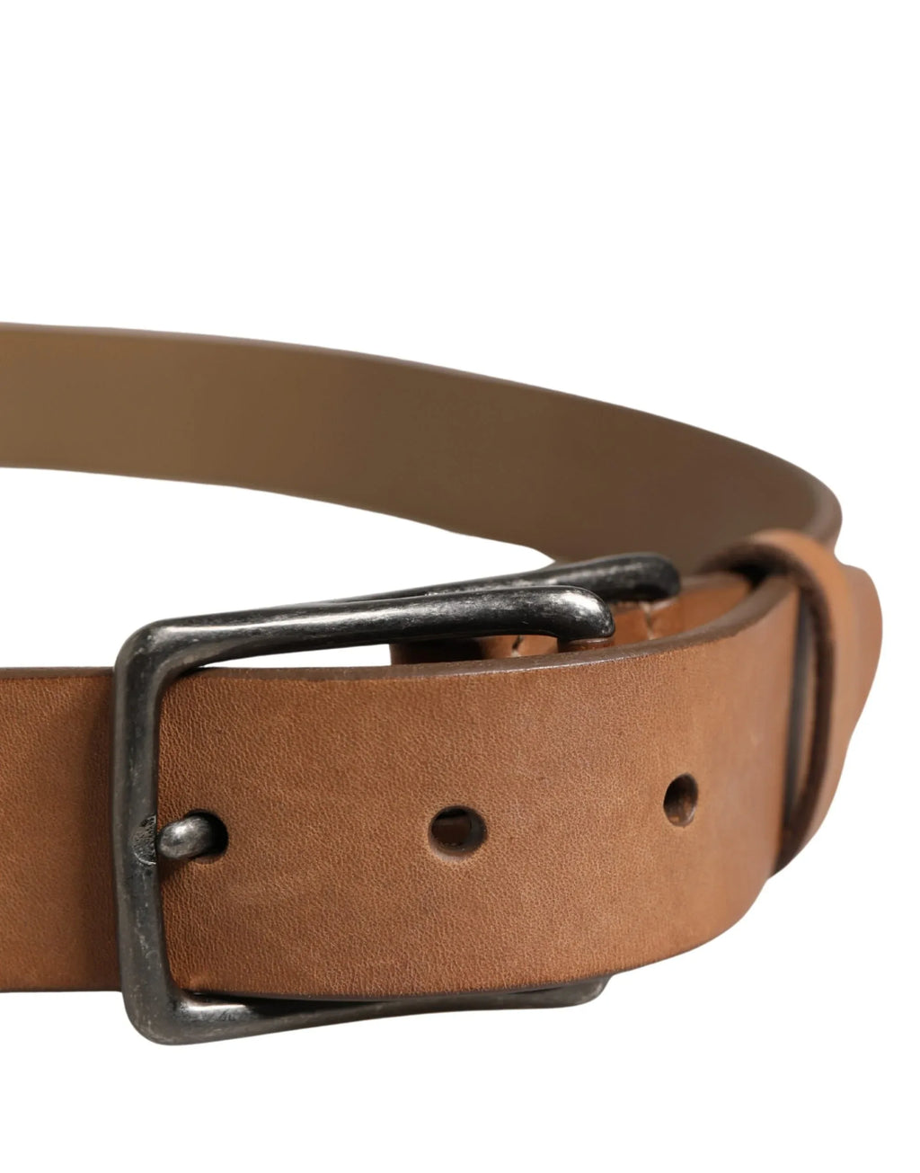 Dolce & Gabbana Men Brown Leather Classic Metal Buckle Belt - Zeiniez
