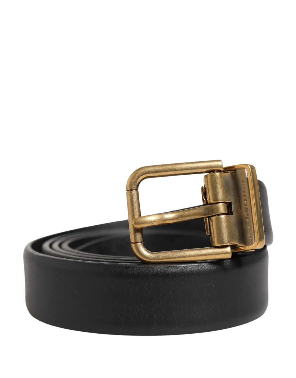 Dolce & Gabbana Men Black Classic Leather Metal Buckle Belt - Zeiniez