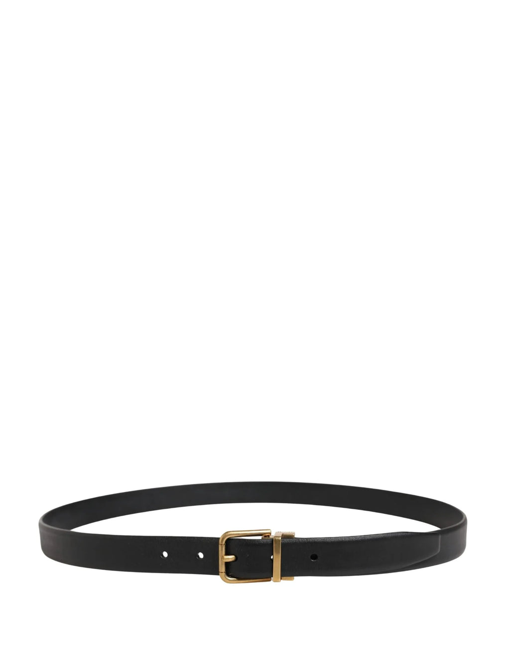 Dolce & Gabbana Men Black Classic Leather Metal Buckle Belt - Zeiniez