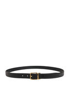 Dolce & Gabbana Men Black Classic Leather Metal Buckle Belt - Zeiniez