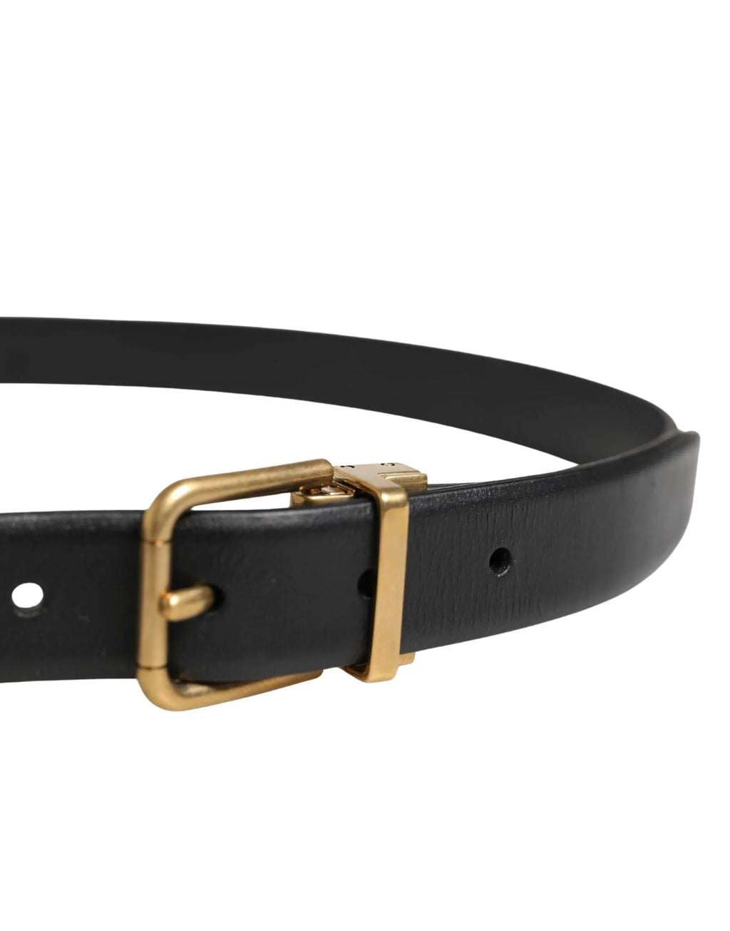 Dolce & Gabbana Men Black Classic Leather Metal Buckle Belt - Zeiniez