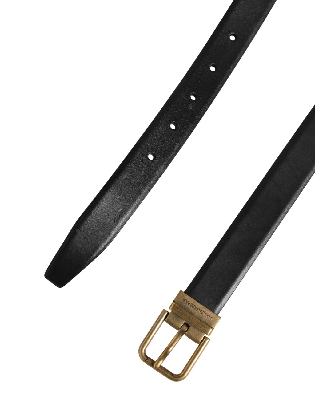 Dolce & Gabbana Men Black Classic Leather Metal Buckle Belt - Zeiniez