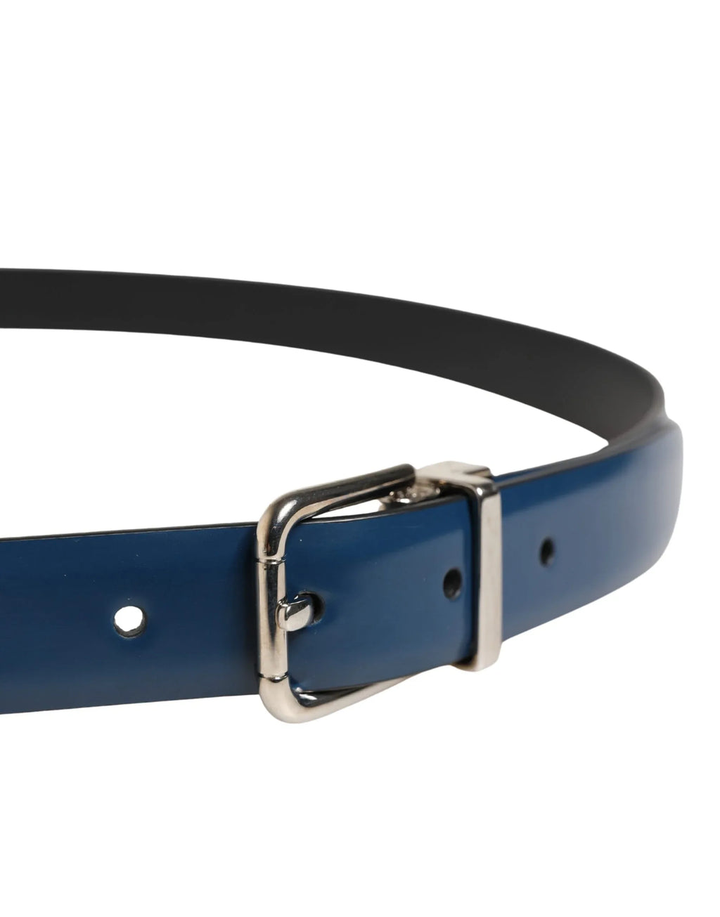 Dolce & Gabbana Men Blue Classic Leather Metal Buckle Belt - Zeiniez