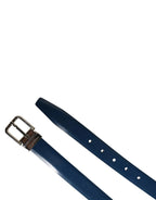 Dolce & Gabbana Men Blue Classic Leather Metal Buckle Belt - Zeiniez