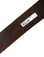 Dolce & Gabbana Brown Leather Wide Waist Metal Round Belt - Zeiniez