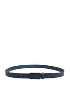 Dolce & Gabbana Men Blue Calf Leather Logo Metal Buckle Belt
