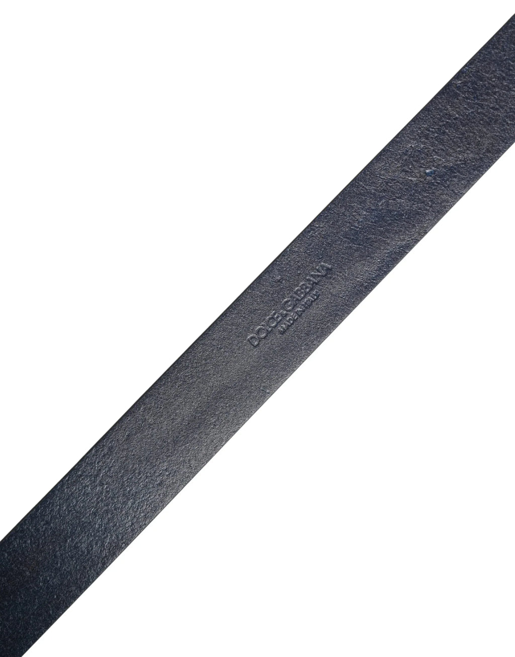 Dolce & Gabbana Men Blue Calf Leather Logo Metal Buckle Belt - Zeiniez