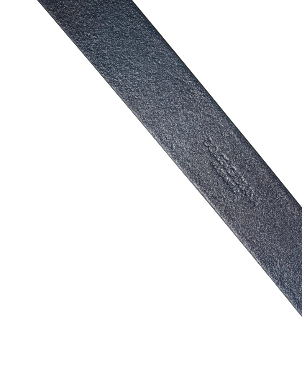 Dolce & Gabbana Men Blue Calf Leather Logo Metal Buckle Belt - Zeiniez