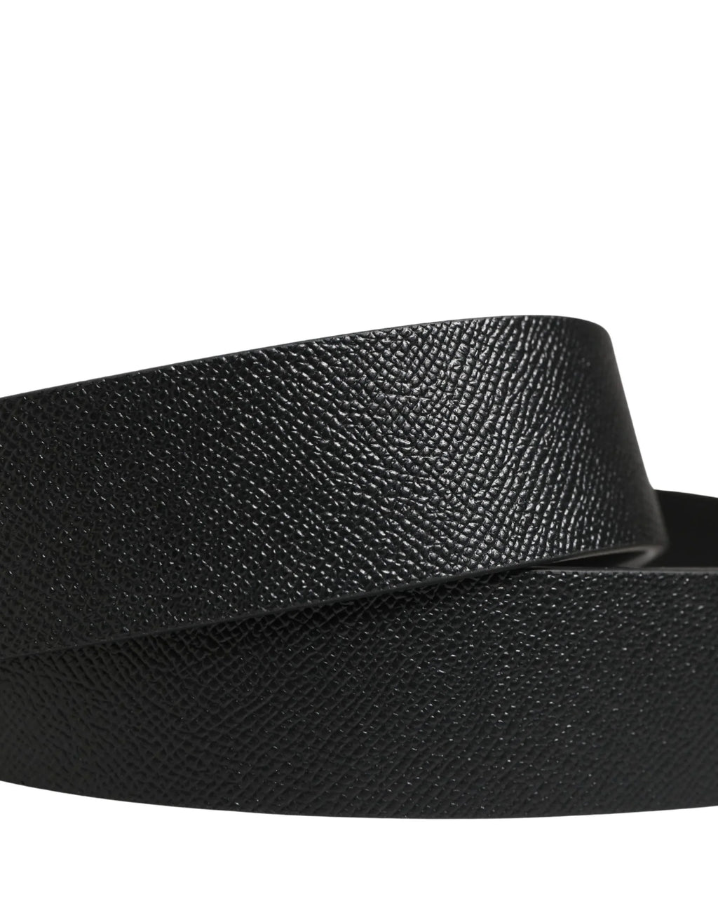 Dolce & Gabbana Men Black Leather DG Logo Metal Buckle Belt - Zeiniez