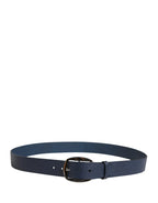 Dolce & Gabbana Men Blue Classic Leather Metal Buckle Belt - Zeiniez