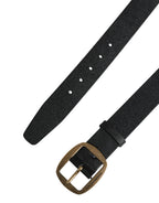 Dolce & Gabbana Men Black Classic Leather Metal Buckle Belt - Zeiniez