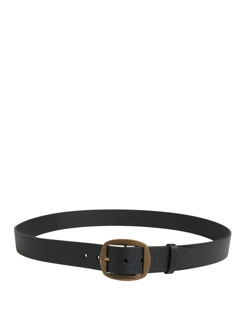 Dolce & Gabbana Men Black Classic Leather Metal Buckle Belt - Zeiniez