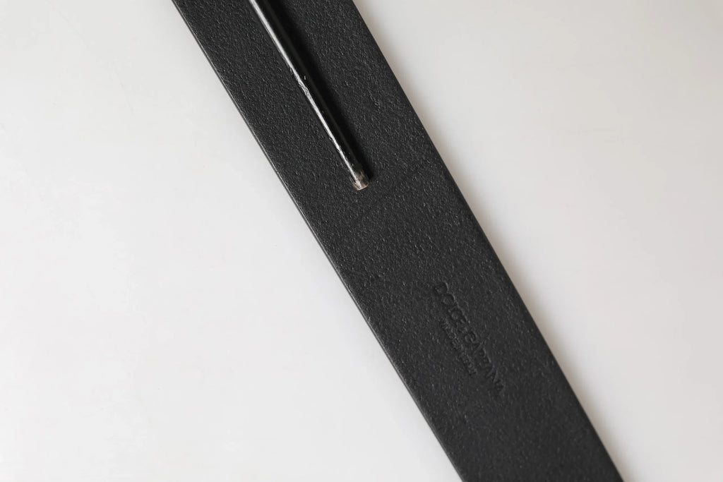 Dolce & Gabbana Men Black Classic Leather Metal Buckle Belt - Zeiniez