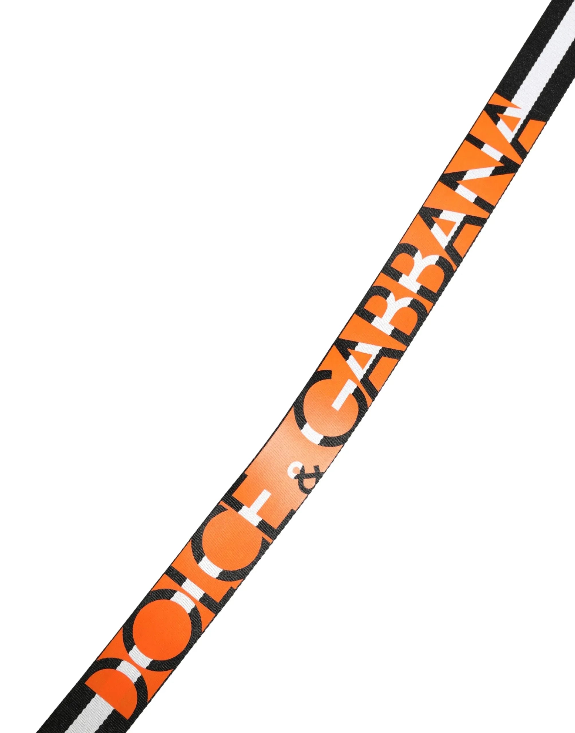 Dolce & Gabbana Men Black White Nylon Logo Metal Buckle Belt - Zeiniez