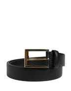 Dolce & Gabbana Men Black Classic Leather Metal Buckle Belt - Zeiniez